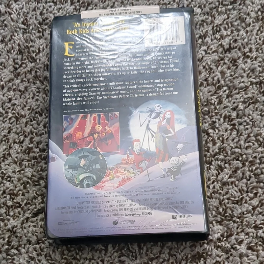 Tim Burton's The Nightmare Before Christmas VHS Cover – Black & Yellow